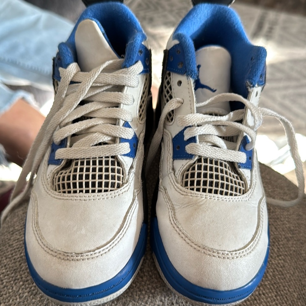 Nike Air Jordan 4 Motorsports Blue White Black Kids Size 12c 308499-117